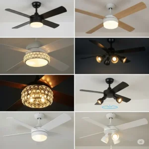 Explore various ceiling fan light kit styles, from classic dome to sleek spotlight designs, to match any decor.