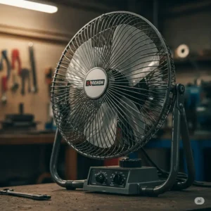 Key features of a cooling shop fan, such as adjustable speed settings
