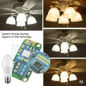Energy-efficient LED bulbs designed specifically for ceiling fan light kits, offering long-lasting and bright illumination.