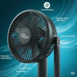 O2 Cool fan with text overlay emphasizing its powerful cooling capabilities.