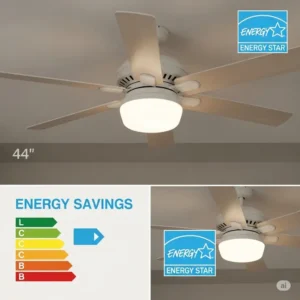 Energy Star certified 44 inch ceiling fan with light, emphasizing energy savings and efficiency
