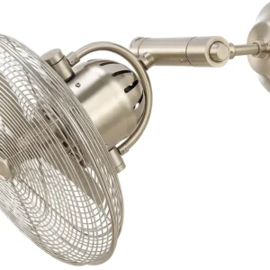 Modern double ceiling fan with built-in light, suitable for contemporary interiors.