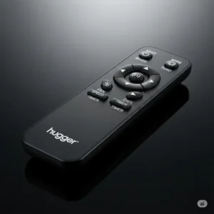 A hugger ceiling fan with a convenient remote control for easy adjustment of fan speed and light settings.