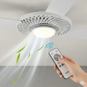  Diagram illustrating the straightforward installation process for a windmill ceiling fan with a built-in light kit.