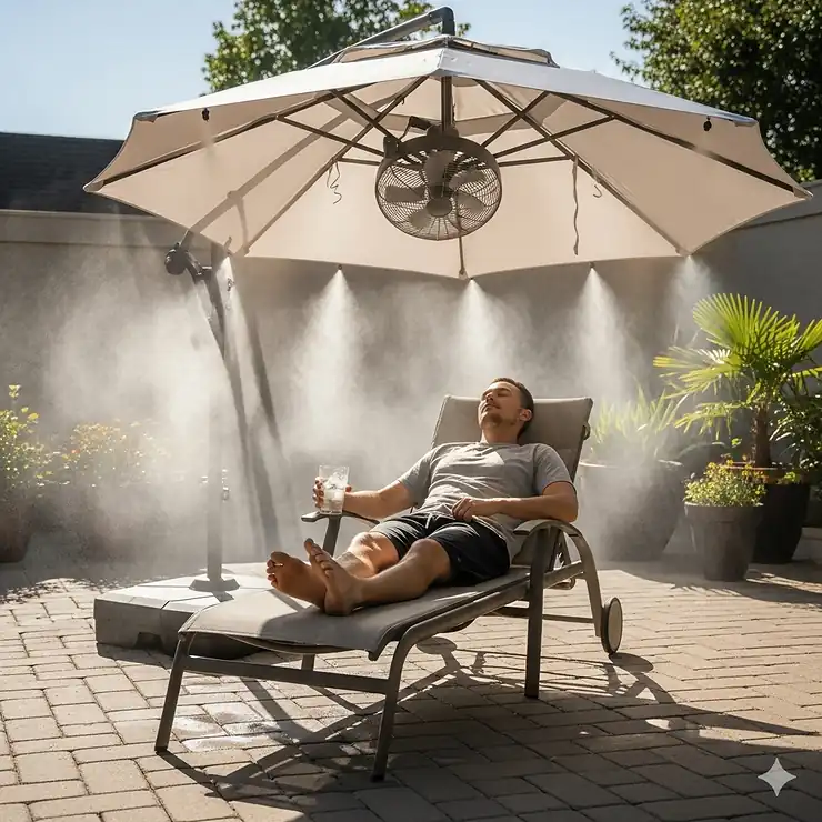 A vintage, handcrafted wooden toy train with intricate details, showcasing the timeless appeal and craftsmanship of traditional toys. misting fan umbrella