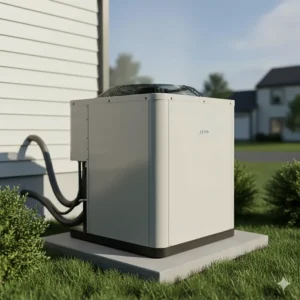 External view of the durable 2.5-ton air conditioner condenser unit operating outdoors.