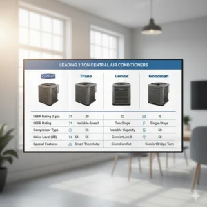 Comparison of the best 2 ton air conditioners from leading HVAC brands.
