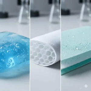 Close-up showing the advanced phase change material inside a cooling neck wrap.