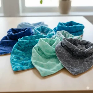 An assortment of the best cooling neck wraps in various colors and patterns for different styles.