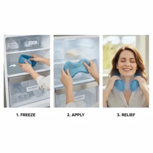 Easy to follow instructions showing how to use the cooling neck wrap for instant relief.