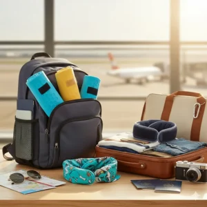 Assortment of portable cooling neck wraps rolled up, ideal for travel and outdoor activities.