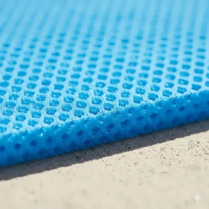 Close-up of the PVA evaporative cooling neck wrap material, highlighting its lightweight and absorbent fabric.