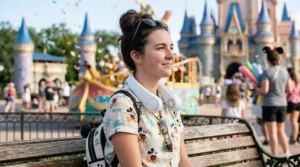 Illustration of a low-noise neck fan motor, perfect for staying cool during Disney World shows and parades.