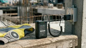 Charging the lithium-ion battery for a high-performance cooling vest.