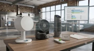 A side-by-side display of three top-rated best air circulator fan models tested for airflow performance.