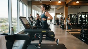 Person wiping sweat while wearing a moisture-wicking cooling skull cap during an intense workout